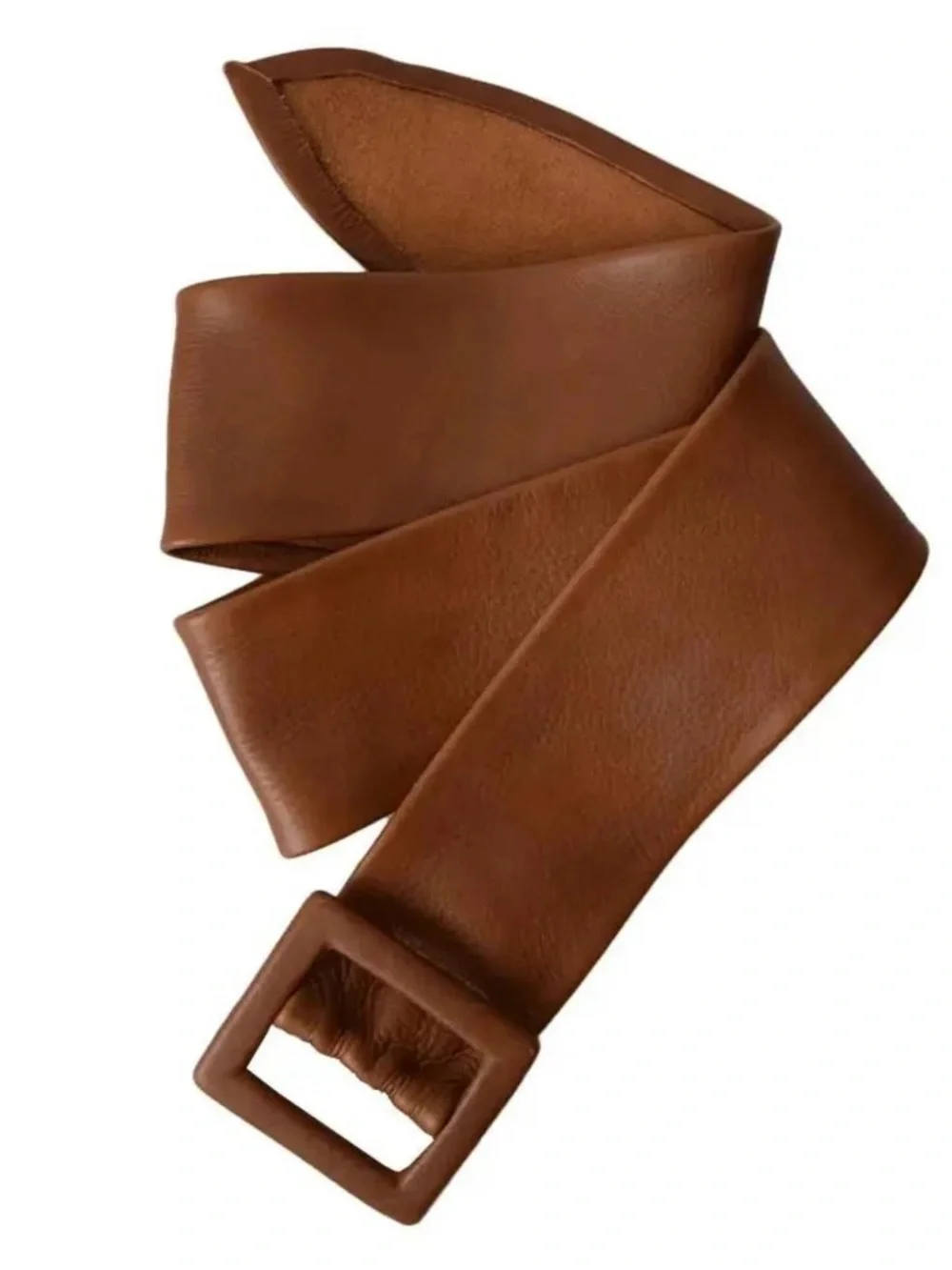 NEW ADA APROPOS Belt in Whiskey -  Wide Brown Leather Belt with Covered Buckle